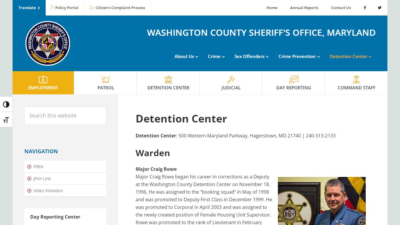 Detention Center - Washington County Sheriff's Office