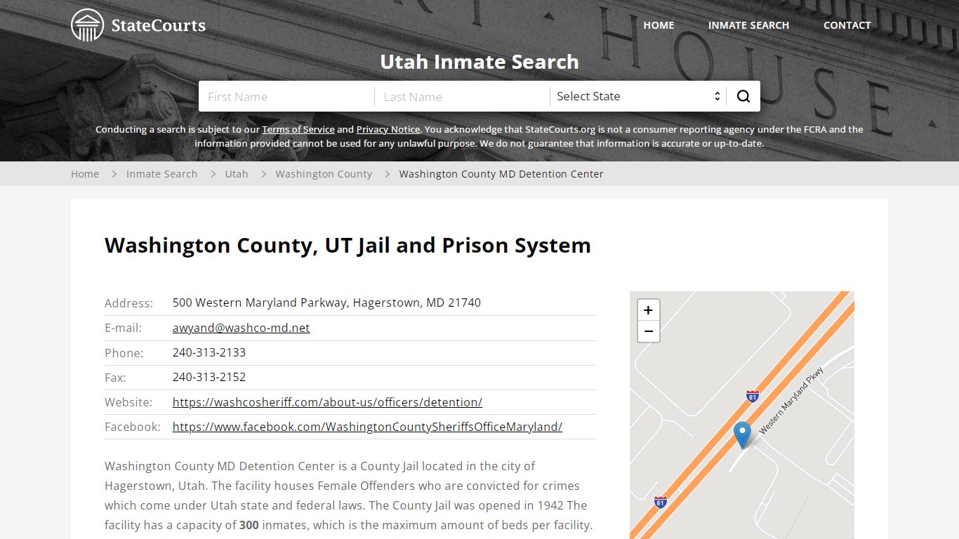 Washington County MD Detention Center Inmate Records Search, Utah ...